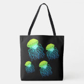 Jellyfish - Designer Jellies Neon Green Jelly Fish Tote Bag (Voorkant)