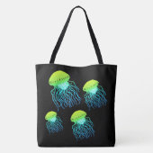 Jellyfish - Designer Jellies Neon Green Jelly Fish Tote Bag (Achterkant)