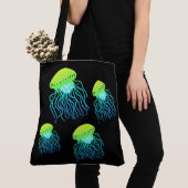 Jellyfish - Designer Jellies Neon Green Jelly Fish Tote Bag (Dichtbij)