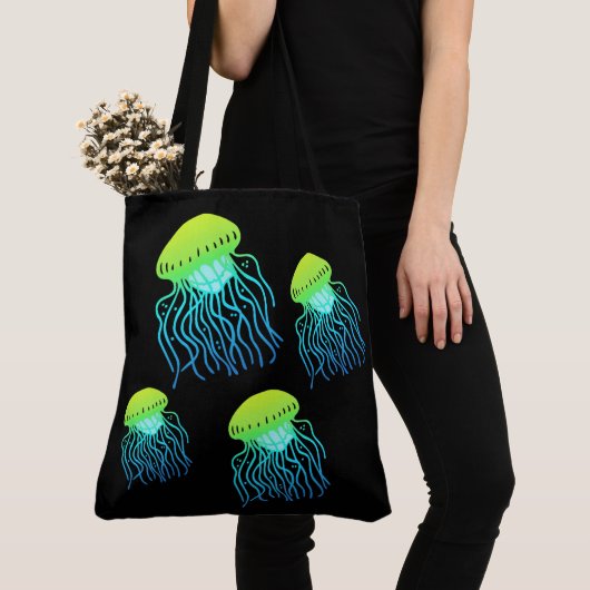 Jellyfish - Designer Jellies Neon Green Jelly Fish Tote Bag (Dichtbij)