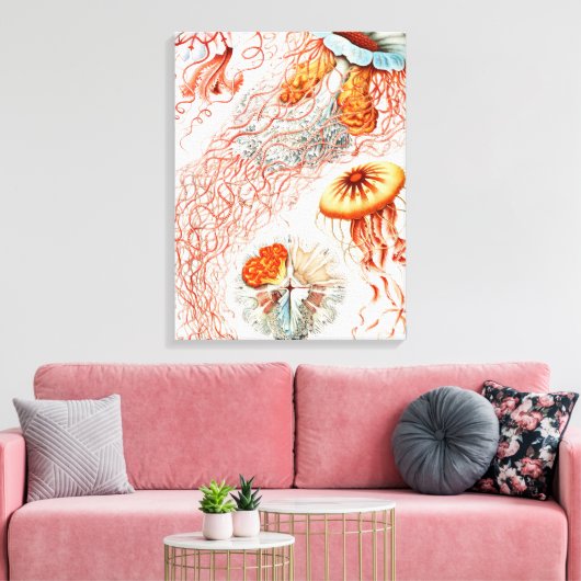Jellyfish, Discomedusae, door Ernst Haeckel Canvas Afdruk (Insitu (Woonkamer))