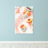 Jellyfish, Discomedusae, door Ernst Haeckel Canvas Afdruk (Insitu (Houten vloer))
