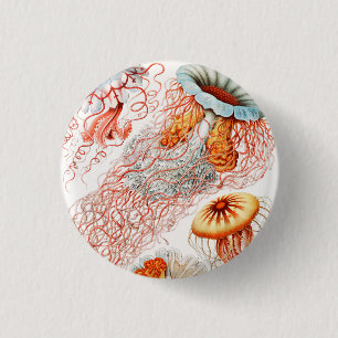 Jellyfish, Discomedusae, door Ernst Haeckel Ronde Button 3,2 Cm