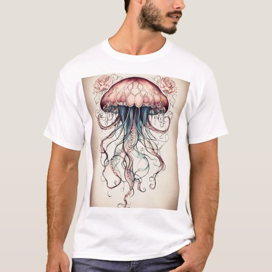 Jellyfish Dreams: Ocean's Gentle Glider T-shirt (Voorkant)