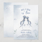 Jellyfish Elegant Ocean Bridal Shower Kaart (Voorkant / Achterkant)