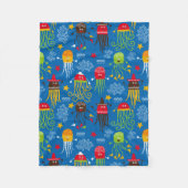 Jellyfish en Octopus Fleece Deken (Voorkant)