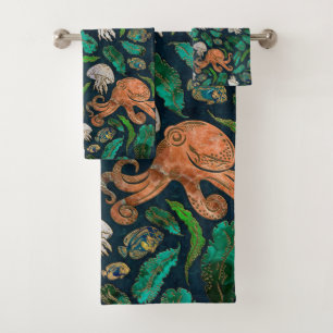 Jellyfish en Octopus Pattern Bad Handdoek