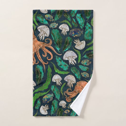 Jellyfish en Octopus Pattern Bad Handdoek (Handdoek)