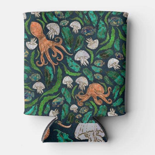 Jellyfish en Octopus Pattern Blikjeskoeler (Voorkant)