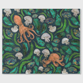 Jellyfish en Octopus Pattern Cadeaupapier (Vlak)