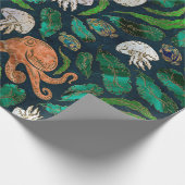 Jellyfish en Octopus Pattern Cadeaupapier (Hoek)