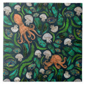 Jellyfish en Octopus Pattern Tegeltje (Voorkant)