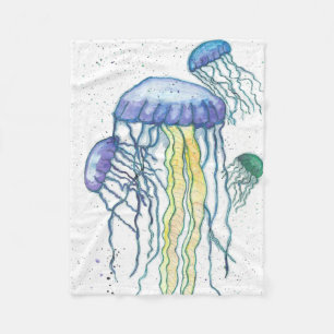 Jellyfish Fleece Blanket Deken