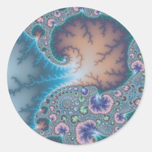 Jellyfish - Fractal Ronde Sticker (Voorkant)