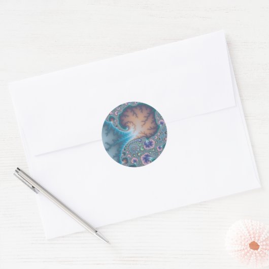 Jellyfish - Fractal Ronde Sticker (Envelop)