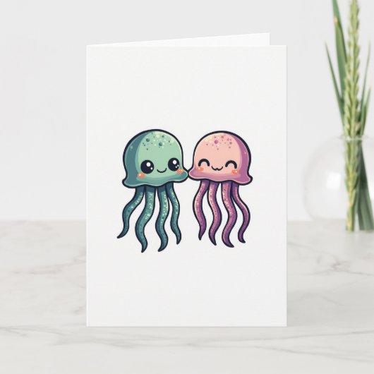 Jellyfish Friends Happy Card Kaart (Voorkant)