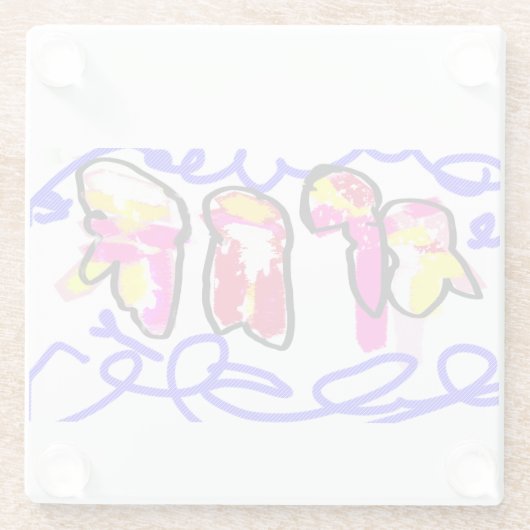 Jellyfish frost glazen onderzetter (Achterkant)