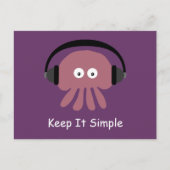 Jellyfish & headphones Keep It Simple Briefkaart (Voorkant)