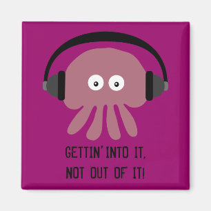 Jellyfish & headphones KRIJGEN IN IT magnet