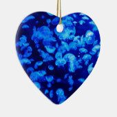 Jellyfish in Deep Blue Zee Keramisch Ornament (Rechts)