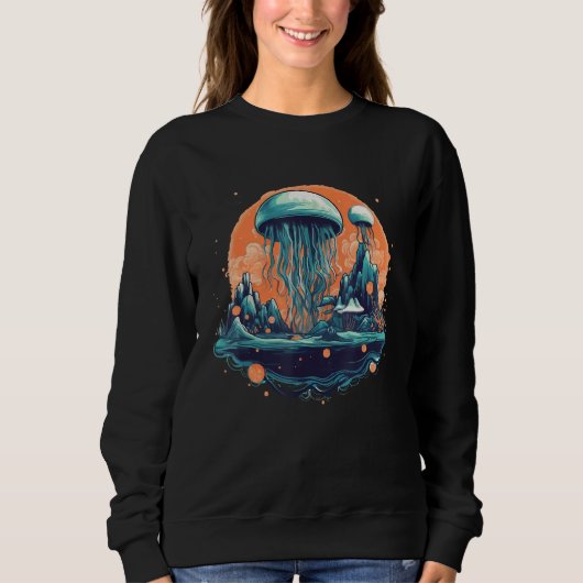 Jellyfish In Space Jellyfish  Graphic Print Art Trui (Voorkant)