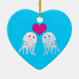 Jellyfish Love Keramisch Ornament