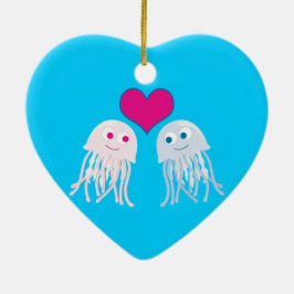 Jellyfish Love Keramisch Ornament