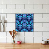 Jellyfish Mandala Pattern Blue Purple Graphic Tile Tegeltje