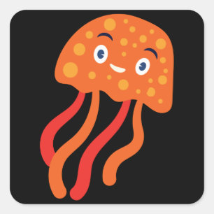 Jellyfish Medusa Cnidar Zee Ocean Gift Vierkante Sticker