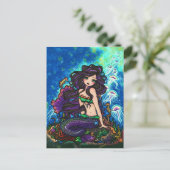 Jellyfish Mermaid Fantasy Marine Art Briefkaart (Staand voorkant)