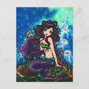 Jellyfish Mermaid Fantasy Marine Art Briefkaart