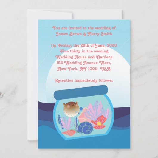 Jellyfish Mermaid Ray Diver Aquarium Weddenschap Kaart (Achterkant)