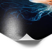 Jellyfish Onderwater - Donkere gloed Foto Afdruk (Hoek)