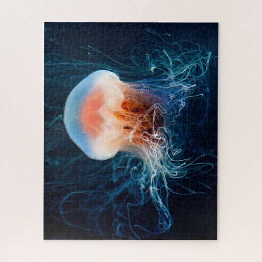 Jellyfish Onderwater - Donkere gloed Legpuzzel (Verticaal)
