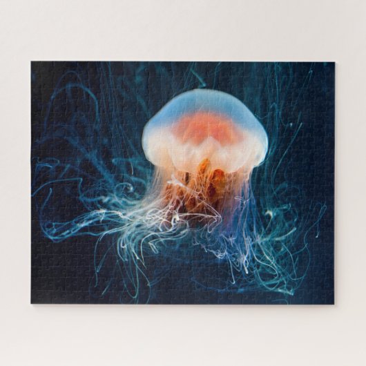 Jellyfish Onderwater - Donkere gloed Legpuzzel (Horizontaal)