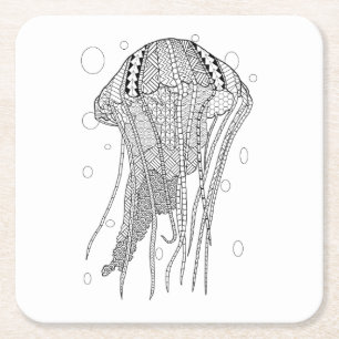 Jellyfish Onderzetter voor volwassen kleuren