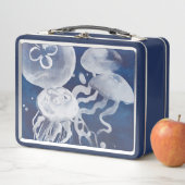 Jellyfish op marineachtergrond (In situ)