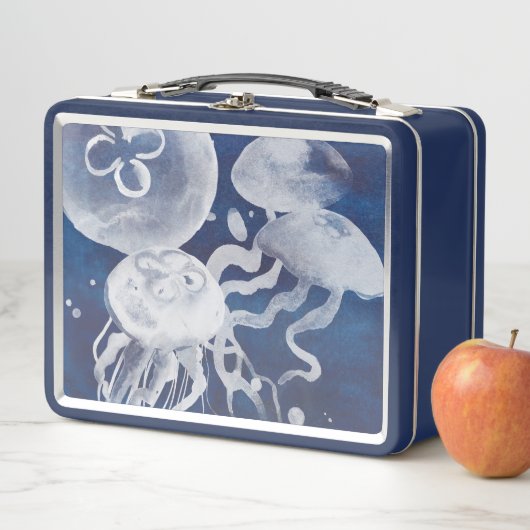 Jellyfish op marineachtergrond (In situ)