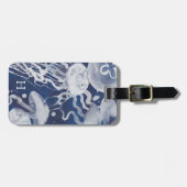 Jellyfish op marineachtergrond bagagelabel (Voorkant horizontaal)