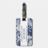 Jellyfish op marineachtergrond bagagelabel (Achterkant verticaal)