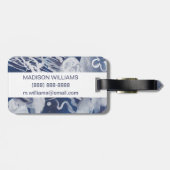 Jellyfish op marineachtergrond bagagelabel (Achterkant horizontaal)