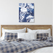 Jellyfish op marineachtergrond canvas afdruk (Insitu (Slaapkamer))