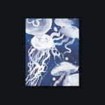 Jellyfish op marineachtergrond canvas afdruk<br><div class="desc">kwallen op de achtergrond van de marine Artist: Grace Popp</div>