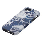 Jellyfish op marineachtergrond Case-Mate iPhone case (Onderkant)