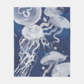 Jellyfish op marineachtergrond fleece deken (Voorkant)