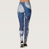 Jellyfish op marineachtergrond leggings (Achterkant)