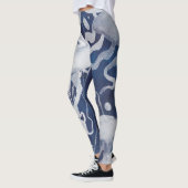 Jellyfish op marineachtergrond leggings (Links)