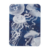 Jellyfish op marineachtergrond magneet (Verticaal)