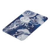 Jellyfish op marineachtergrond magneet (Linkerzijde)