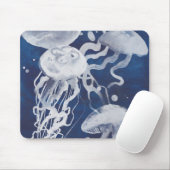 Jellyfish op marineachtergrond muismat (Met muis)